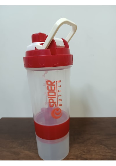 Sızdırmaz Ve Ve Vidalı Kapaklı Plastik Shaker Şefaf Kırmızı