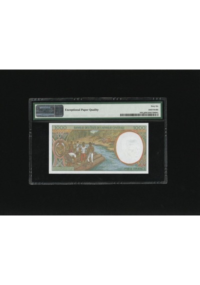 2 Adet Congo Central African States 1000 Francs Frank Seri Takipli P 102cg Pmg 66 Epq Gem Unc Çil