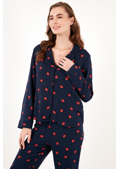 Lela Reguar Fit Yumuşak Dokulu Bayan Pijama Takımı 611Pt288Y Lacivert Lela Reguar Fit Yumuşak Dokulu Bayan Pijama Takımı 611Pt288Y Lacivert