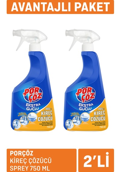 Porçöz Kireç Çözücü Sprey 2 X 750 Ml