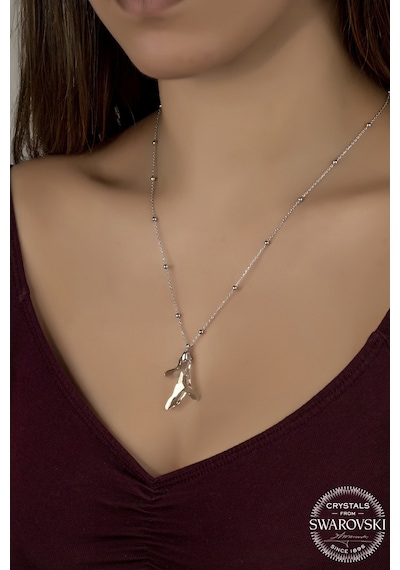 Union Swarovski Crystal Kadın Silver Shade Mercan Gümüş Kolye