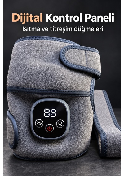 Diz İçin Isıtmalı Titreşimli Dijital Ekranlı Cırt Cırtlı Masaj Bandı