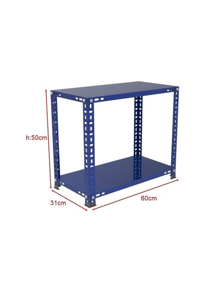 2 Katlı Renkli Çelik Raf Sehpa - Atölye, Depo, Ofis Sehpası Krem 31x60 Cm 50 Cm Çok Renkli