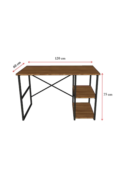 Asra Trend Raflı Metal Çalışma Masası METALÇM01 %100 MDF Bilgisayar Masası Petra