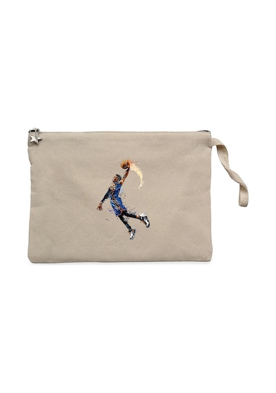 OKC Russell Westbrook Krem Clutch Astarlı Cüzdan / El Çantası Krem