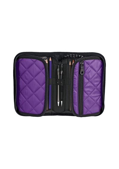 Jacbag Cover Soft-sert Kapaklı Ayraçlı Kapitone Kalem Kutusu Cover Soft-mor renkli