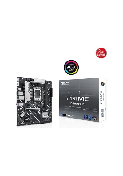 Asus Prıme B860m-k, 8800mhz, 2xddr5 2xm.2, Hdmı, Dp, Intel Core Ultra Cpu Seri 2 , Lga1851 Soket Anakart