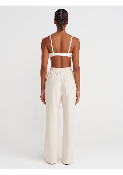 Dilvin 72156 Pijama Pantolon-ekru Ekru