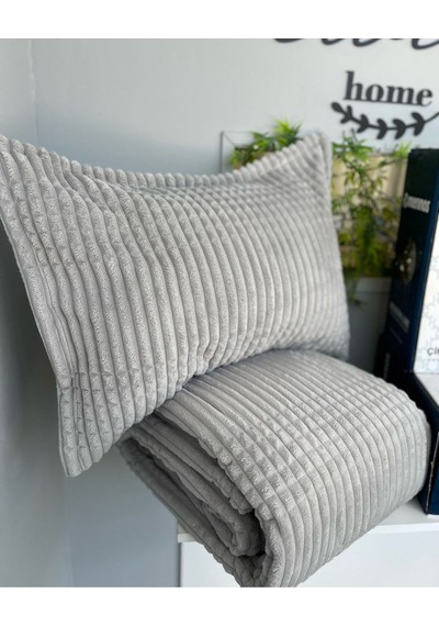 Merinos Modern Line 3 Parça Battaniye Yatak Örtüsü Açik Gri Açık Gri