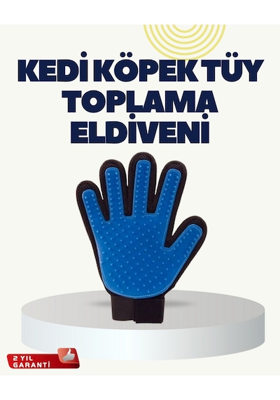 Yumuşak - 233 - Silikonlu Kedi Ve Köpek Tüy Toplama Eldiveni Masaj Etkili Tüy - Smglobal - Dökülme Önleyici Çok Renkli
