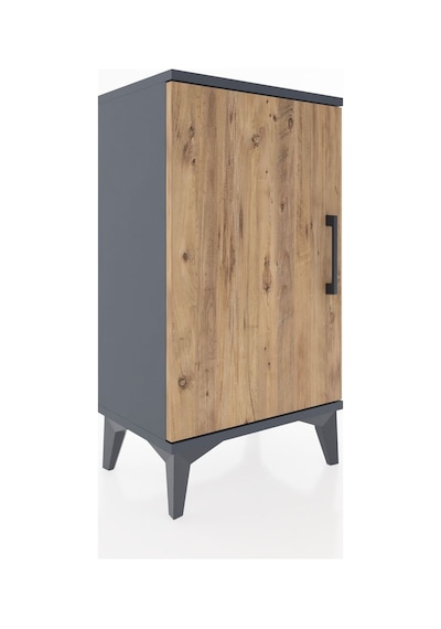 Arges Komodin 2 Raflı Tek Kapaklı 44x30x80 Antrasit-çam Antrasit