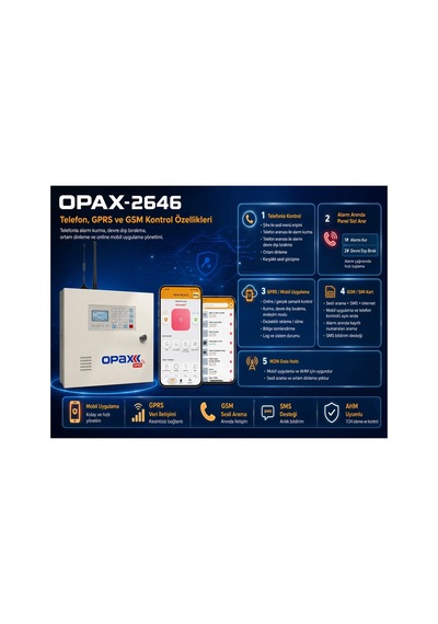 Opax-2646 Kablolu Ve Kablosuz Gprs/gsm Alarm Paneli