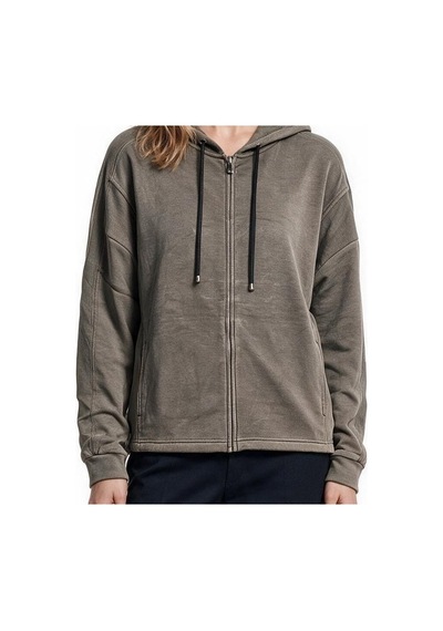 Marsel&leon Marsel Leon Kadın Kapüşonlu Fermuarlı Rahat Kesim Fitilli Kollu Pamuk Karışımlı Sweatshirt Haki Marsel&leon Marsel Leon Kadın Kapüşonlu Fermuarlı Rahat Kesim Fitilli Kollu Pamuk Karışımlı Sweatshirt Haki