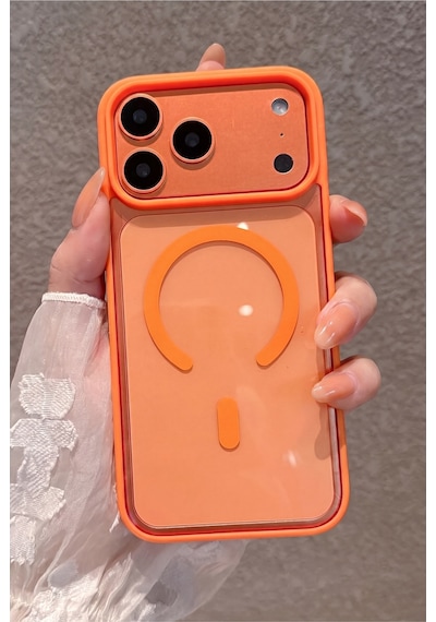 Fibaks iPhone 17 Pro Max Uyumlu Kılıf Magsafe Wireless Şarj Özellikli Tam Koruma Renkli Sert Silikon Kapak