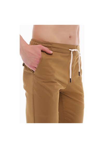 Cedy Denim Erkek Lastikli Mevsimlik Gabardin Jogger Bağcıklı Pantolon C314 Camel