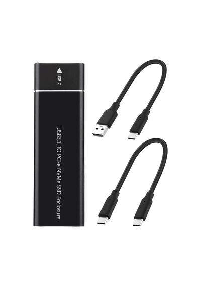 M.2 Nvme Usb3.1 Tip-c Gen2 10gbps Muhafaza M.2 Pcı-e Ssd Sabit Disk Harici Sürücü Kutusu M.2 M-key Ssd'den Usb-c'ye Adaptör Siyah