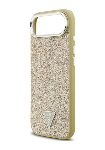 Apple Uyumlu iPhone 17 Air Kılıf Guess Lisanslı M-safeli Metal Kamera Çerçeveli Üçgen Logolu Glitter Gold Gold