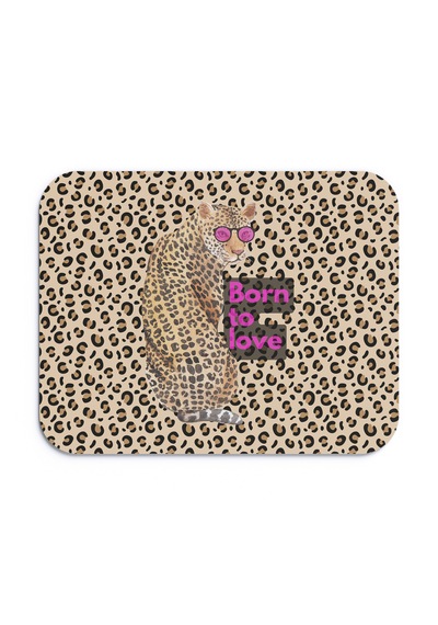 Leopar Desenli Born To Love Yazılı Ergonomik Mouse Pad Kaymaz Tabanlı, Renkli Ve Konforlu Tasarım Çok Renkli