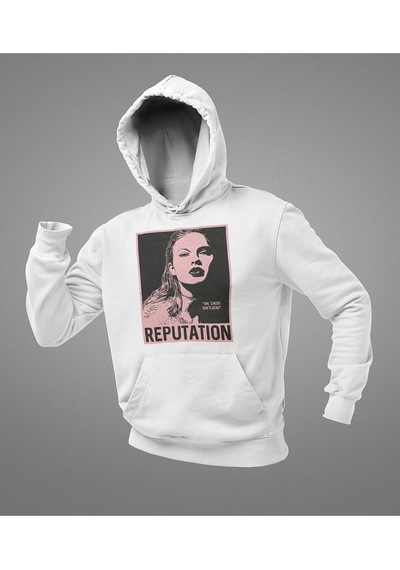 Oh Cause She Is Dead Yazılı Unisex Oversize Taylor Swift Hoodie Beyaz