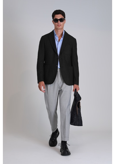 Lufian Dor Spor Erkek Blazer Ceket Slim Fit Siyah Siyah 112140204100100 Siyah