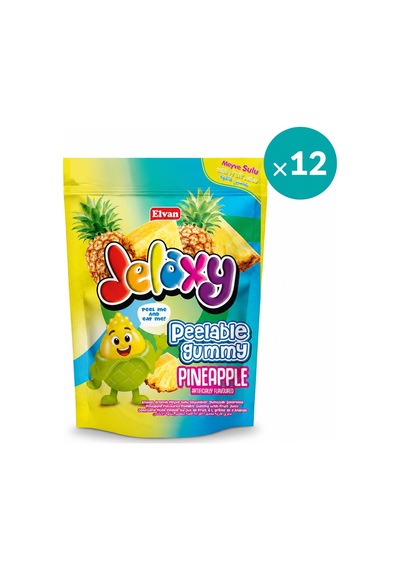 Jelaxy Peelable Ananas Aromalı Soyulabilir Yumuşak Şekerleme 65 Gram 12 Adet 1 Kutu