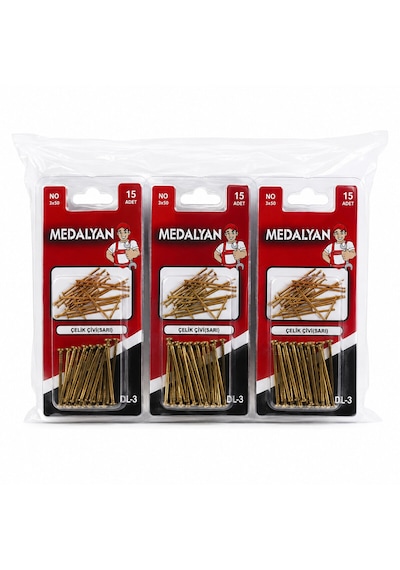 180 Adet 3x50 12x15pcs Sarı Tp Çelik Tel Çivi 5680 0.2 MM