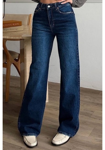 Balenbi Kadın Yüksek Bel Jean Yıkamalı Geniş Paça Palazzo Kot Pantolon 1239 - Premium Seri Koyu Mavi 2345 Balenbi Kadın Yüksek Bel Jean Yıkamalı Geniş Paça Palazzo Kot Pantolon 1239 - Premium Seri Koyu Mavi 2345