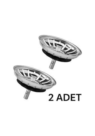 Candan 2 Adet Çöpmak Paslanmaz Evye Mutfak Lavabosu Gider Metal Tıpa Süzgeci