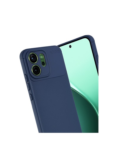 Oppo Reno 14f Kılıf Focus Carbon Desen Silikon Kapak Lacivert