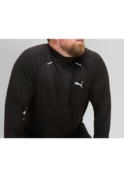 Puma Run Cloudspun 1/4 Zip Erkek Uzun Kollu Koşu Tişörtü 52578101 Siyah 52578101 Siyah