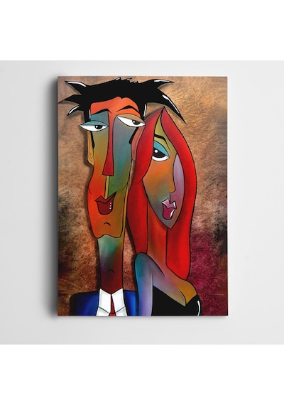 Sevgililer Çizim Dekoratif Kanvas Tablo 70 X 100 Cm