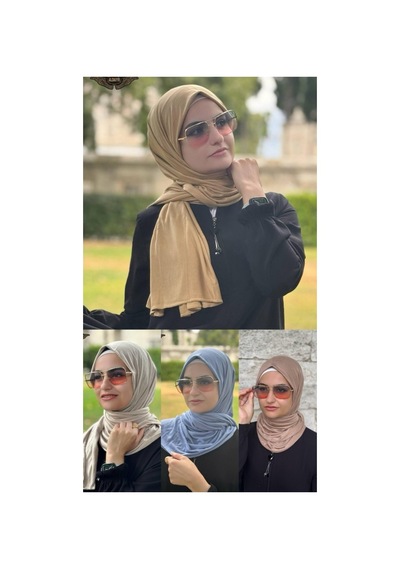 Aldaıyr 4 Adet Penye Şal Düz Çok Renkli 14