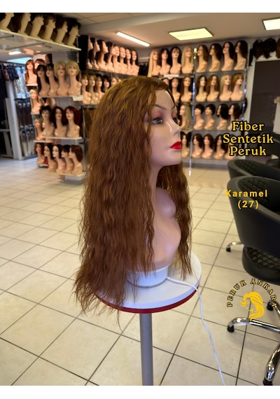 Afro Su Dalgası Peruk Fiber Sentetik Karamel