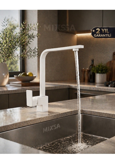 Lüx Premium Beyaz Kare Mutfak Bataryası