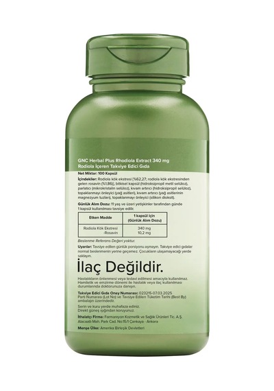 Gnc Herbal Plus Rhodiola Extract - 100 Kapsül