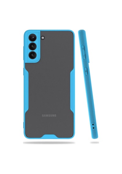 Samsung Uyumlu Galaxy S21 Plus Kılıf Platin Silikon - Mavi Diğer
