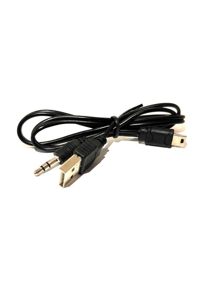 Mini USB 5 Pin + 3.5MM AUX Kablosu, AUX ve Şarj 2 in 1 Kablo