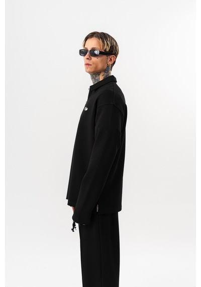 Respire Erkek Yarım Fermuarlı Modal Sweatshirt Siyah