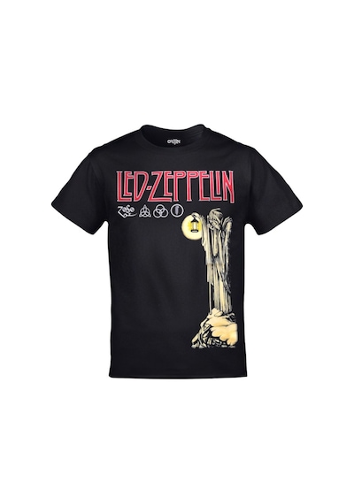 Kalic Studio Unisex Siyah Led Zeppelin Hermit Baskılı Siyahorj420