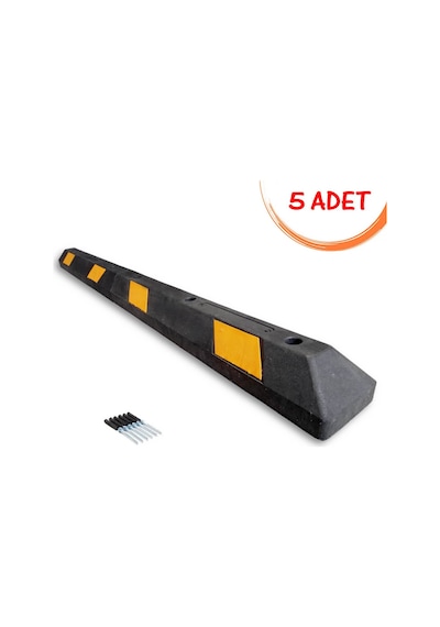 Kauçuk Araç Stoperi Kauçuk Araç Durdurucu Otopark Araç Stoperi 184x16x10 Cm 5 Adet