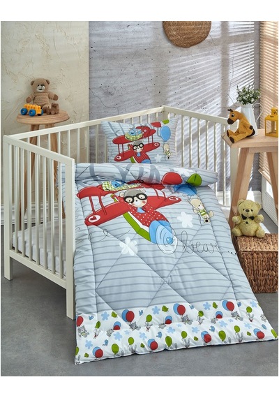 Komfort Home V17 %100 Pamuklu Silikon Elyaf Bebek Yorgan Seti