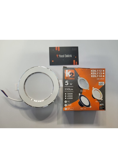 Kendal Kdl-112 Beyaz Işık Beyaz Kasa Krom Detaylı 5 Watt Led Spot 1 Adet Beyaz - Gümüş