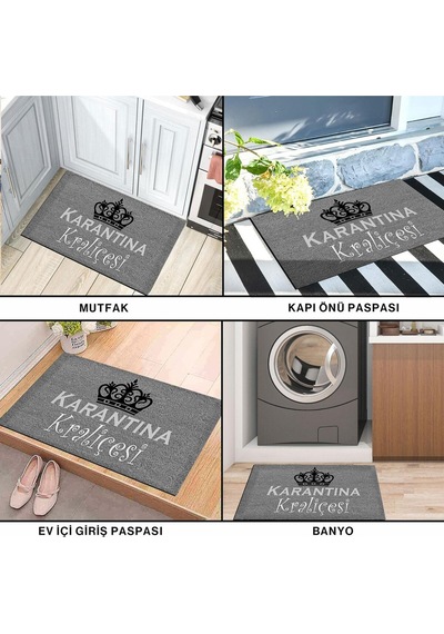 Dekoratif Kapı Önü Paspası - Kaymaz Taban 121 Çok Renkli