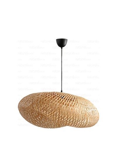 Bohem Bambu Elips Sarkıt Avize Lamba 60cm - Iskandinav, Modern, Bohem, Rattan Aydınlatma Bambu