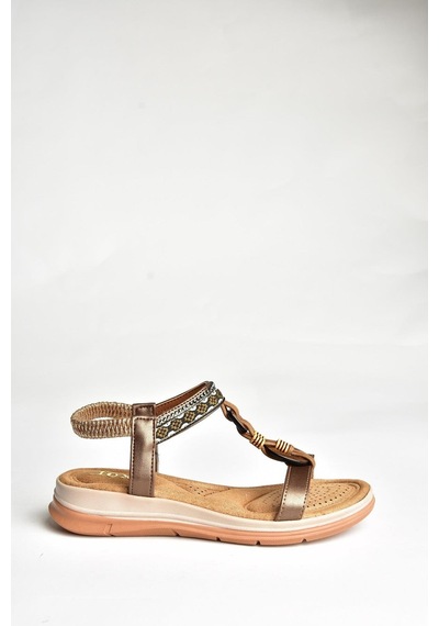 Fox Shoes U258616809 Bakır Kadın Sandalet Bakır-suni Deri Bakır