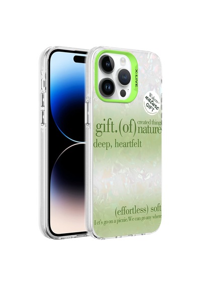 Zore İphone 14 Pro Uyumlu Mermer Desenli Nvth Marbello Kılıf-yeşil
