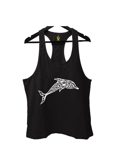 Top Glory Dolp. Siyah Gym Fitness Tank Top Sporcu Atleti