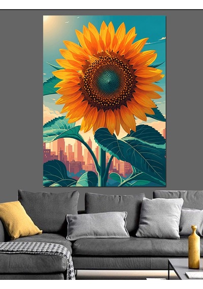Ahşap Tablo Büyük Ayçiçeği Canlı Sanat