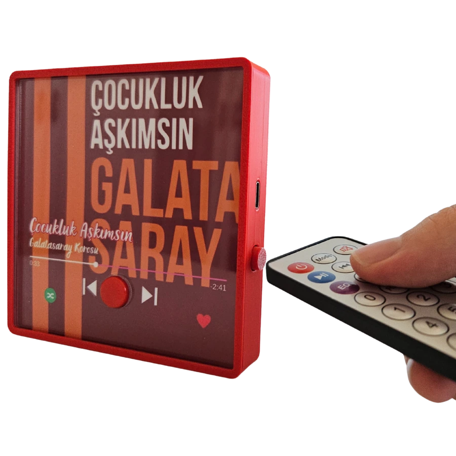 Kişiye Özel Müzikli Magnet Hediyesi Kırmızı