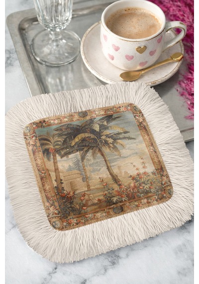 Tropikal Vintage Parlak Püsküllü Sunum Peçetesi-zamansız Palmiye Nostaljik Bej Bardak Altlığı Mendil Taş Limon Sarısı Tropikal Vintage Parlak Püsküllü Sunum Peçetesi-zamansız Palmiye Nostaljik Bej Bardak Altlığı Mendil Taş Limon Sarısı